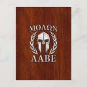 Molon Labe Spartan Warrior Laurels Wood Decor Briefkaart (Voorkant)