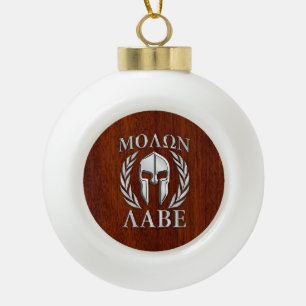 Molon Labe Spartan Warrior Laurels Wood Decor Keramische Bal Ornament