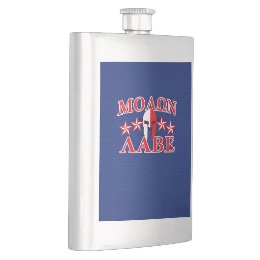 Molon Labe Spartan Warrior Mask 5 sterren Patriot Heupfles (Rechts)