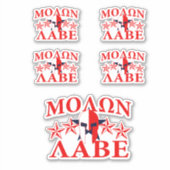Molon Labe Spartan Warrior Mask 5 sterren Patriot Sticker (Voorkant)