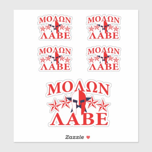 Molon Labe Spartan Warrior Mask 5 sterren Patriot Sticker (Vel)