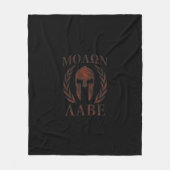 Molon Labe Spartan Warrior Mask Laurels Cast Fleece Deken (Voorkant)