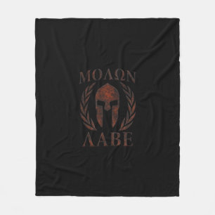 Molon Labe Spartan Warrior Mask Laurels Cast Fleece Deken
