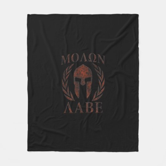 Molon Labe Spartan Warrior Mask Laurels Cast Fleece Deken (Voorkant)