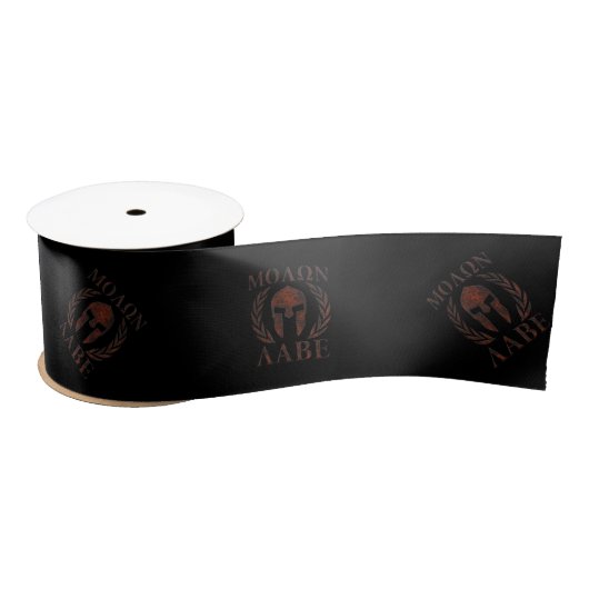 Molon Labe Spartan Warrior Mask Laurels Cast Satijnen Lint (Spoel)