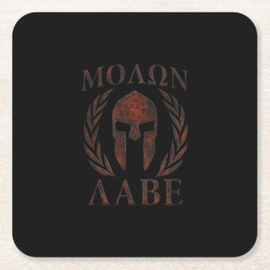 Molon Labe Spartan Warrior Mask Laurels Iron Kartonnen Onderzetters