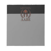Molon Labe Spartan Warrior Mask Laurels Iron Notitieblok (Voorkant)