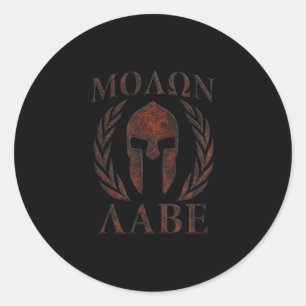 Molon Labe Spartan Warrior Mask Laurels Iron Ronde Sticker