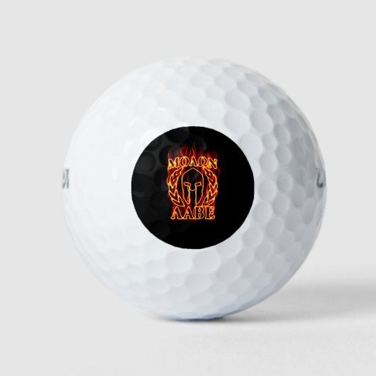 Molon Labe Spartan Warrior on Fire Golfballen (Voorkant)