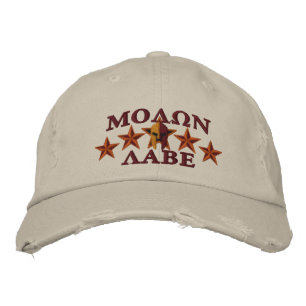 Molon Labe Spartan Warrior Vijf sterren Geborduurde Pet