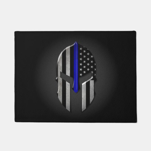 Molon Labe Thin Blue Line Deurmat (Voorkant)