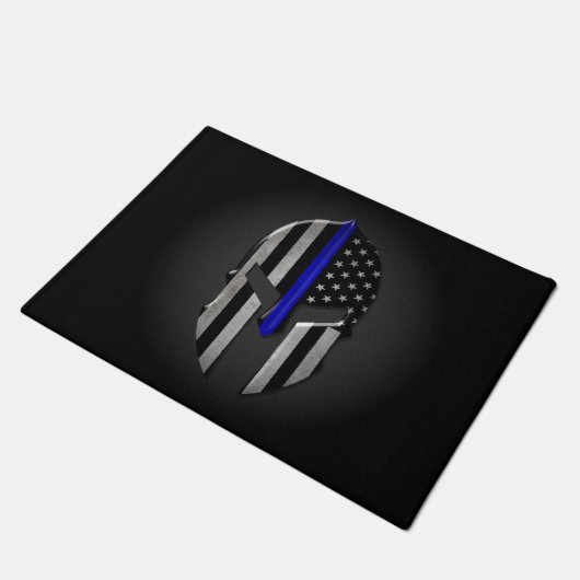 Molon Labe Thin Blue Line Deurmat (Schuin)