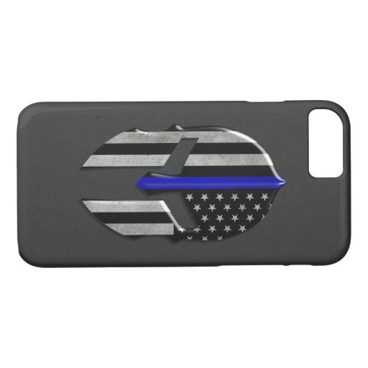 Molon Labe Thin Blue Line Helmet Case-Mate iPhone Case (Achterkant (Horizontaal))