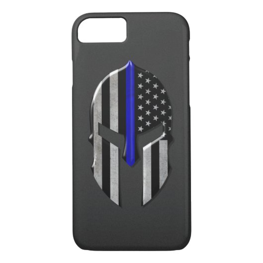 Molon Labe Thin Blue Line Helmet Case-Mate iPhone Case (Achterkant)