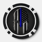 Molon Labe Thin Blue Line Poker Chips (Achterkant)