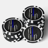 Molon Labe Thin Blue Line Poker Chips (Opstapeling)