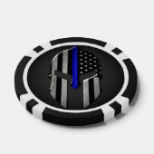 Molon Labe Thin Blue Line Poker Chips (Enkel)