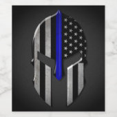 Molon Labe Thin Blue Line Wijn Etiket (Enkel label)