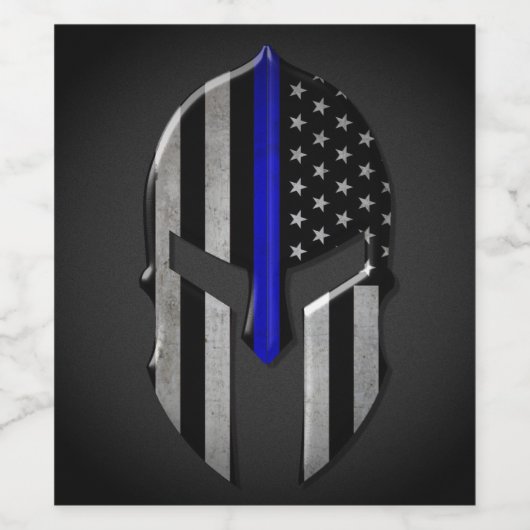 Molon Labe Thin Blue Line Wijn Etiket (Enkel label)