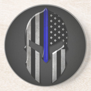 Molon Labe Thin Blue Line Zandsteen Onderzetter