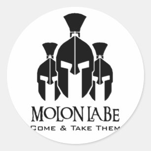 MOLON LABE Triple Threat words Ronde Sticker