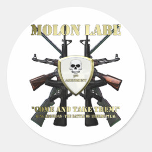 Molon Labe - tweede amendement Ronde Sticker