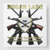 Molon Labe - tweede amendement Vierkante Klok (Voorkant)