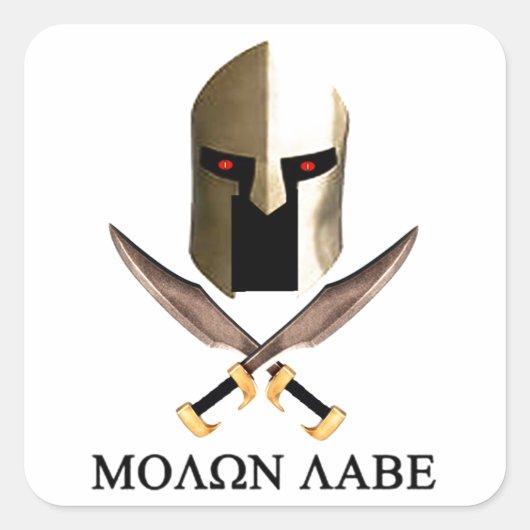 MOLON LABE VIERKANTE STICKER (Voorkant)
