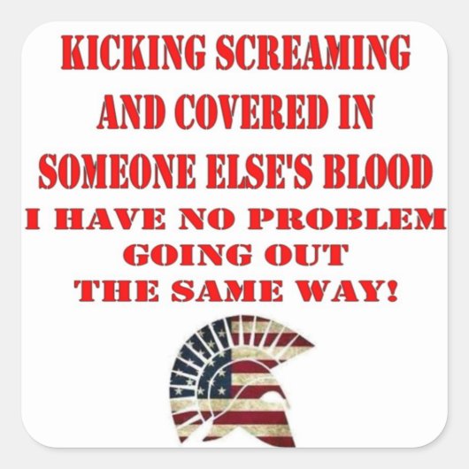 MOLON LABE VIERKANTE STICKER (Voorkant)