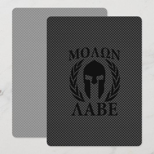 Molon Labe Warrior Laurels op zwarte koolstof (Voorkant / Achterkant)