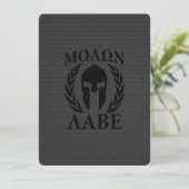 Molon Labe Warrior Laurels op zwarte koolstof (Staand voorkant)