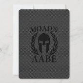 Molon Labe Warrior Laurels op zwarte koolstof (Voorkant)