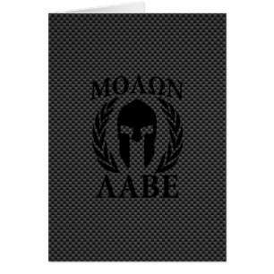 Molon Labe Warrior Laurels op zwarte koolstof