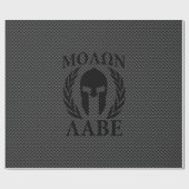 Molon Labe Warrior Laurels op zwarte koolstof Cadeaupapier (Vlak)