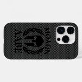 Molon Labe Warrior Laurels op zwarte koolstof Case-Mate iPhone Case (Achterkant (horizontaal))