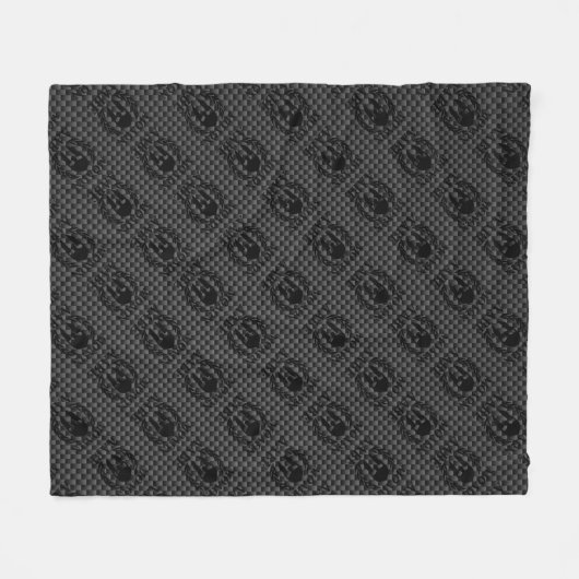 Molon Labe Warrior Laurels op zwarte koolstof Fleece Deken (Voorkant (Horizontaal))