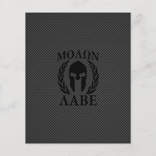 Molon Labe Warrior Laurels op zwarte koolstof Flyer