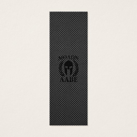 Molon Labe Warrior Laurels op zwarte koolstof Mini Visitekaartjes (Voorkant)