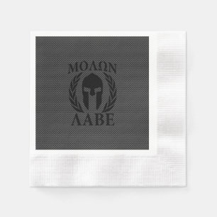Molon Labe Warrior Laurels op zwarte koolstof Servet