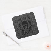 Molon Labe Warrior Laurels op zwarte koolstof Vierkante Sticker (Envelop)