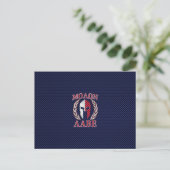 Molon Labe Warrior Mask Blue Carbon Fiber Print Briefkaart (Staand voorkant)