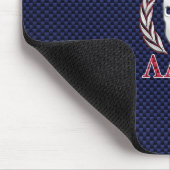 Molon Labe Warrior Mask Blue Carbon Fiber Print Muismat (Hoek)