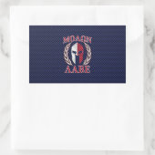 Molon Labe Warrior Mask Blue Carbon Fiber Print Rechthoekige Sticker (Tas)