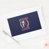 Molon Labe Warrior Mask Blue Carbon Fiber Print Rechthoekige Sticker (Envelop)