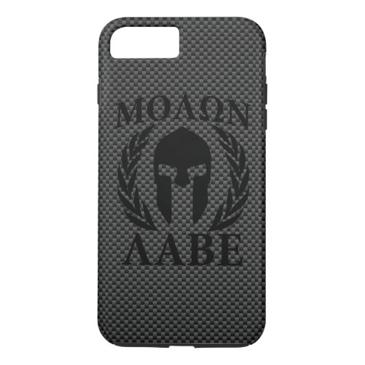 Molon Labe Warrior Mask Laurels Carbon Fiber like Case-Mate iPhone Case (Achterkant)