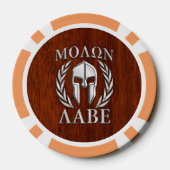 Molon Labe Warrior Mask Laurels in Chrome Poker Chips (Achterkant)