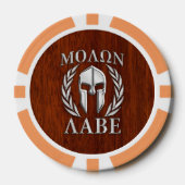 Molon Labe Warrior Mask Laurels in Chrome Poker Chips (Voorkant)
