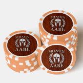 Molon Labe Warrior Mask Laurels in Chrome Poker Chips (Opstapeling)