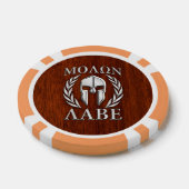 Molon Labe Warrior Mask Laurels in Chrome Poker Chips (Enkel)