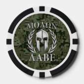 Molon Labe Warrior Mask Laurels in Chrome Poker Chips (Voorkant)